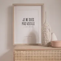 Affiche je ne suis pas vieille salon