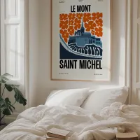 Affiche ville mont st michel chambre