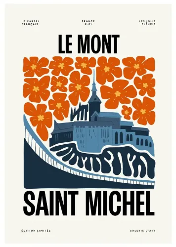 Affiche ville mont st michel