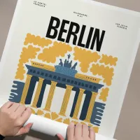 Affiche ville monument berlin enroulee