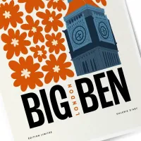 Affiche ville monument big ben zoom