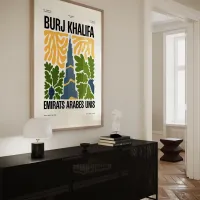 Affiche ville monument burj khalifa cuisine