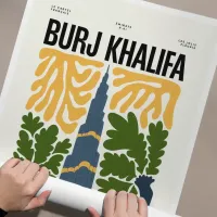 Affiche ville monument burj khalifa enroulee