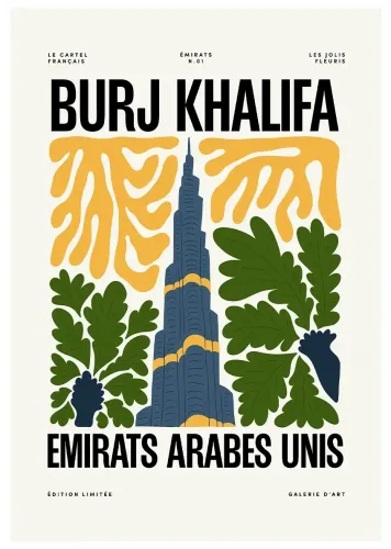 Affiche ville monument burj khalifa