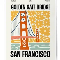 Affiche ville monument golden gate poster