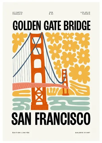 Affiche ville monument golden gate