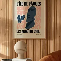 Affiche ville monument ile paques chambre