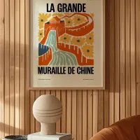 Affiche ville monument la grande muraille chambre