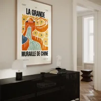 Affiche ville monument la grande muraille cuisine