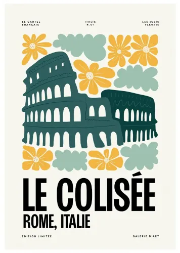 Affiche ville monument le colisee