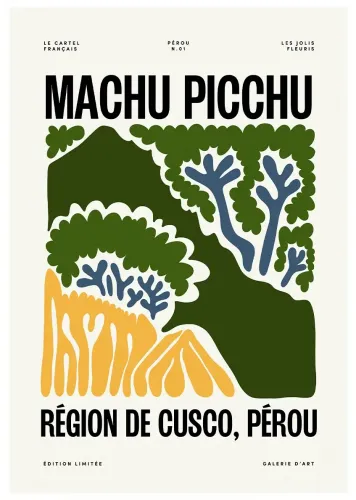 Affiche ville monument machu picchu