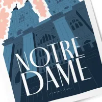 Affiche ville monument notre dame zoom