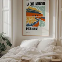 Affiche ville monument pekin chambre