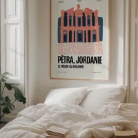 Affiche ville monument petra chambre