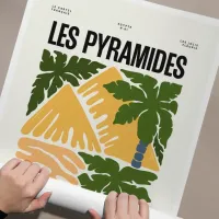 Affiche ville monument pyramides enroulee