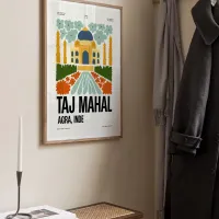 Affiche ville monument taj mahal cadre