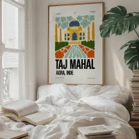 Affiche ville monument taj mahal chambre