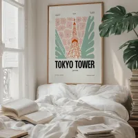 Affiche ville monument tokyo tower chambre