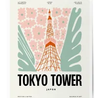 Affiche ville monument tokyo tower poster