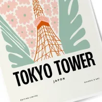 Affiche ville monument tokyo tower zoom