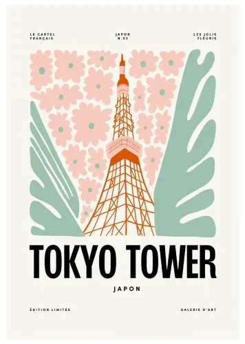 Affiche ville monument tokyo tower