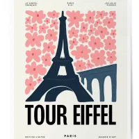 Affiche ville monument tour eiffel poster