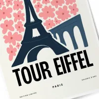 Affiche ville monument tour eiffel zoom