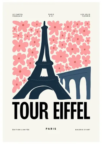 Affiche ville monument tour eiffel