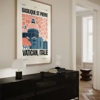 Affiche ville monument vatican cuisine